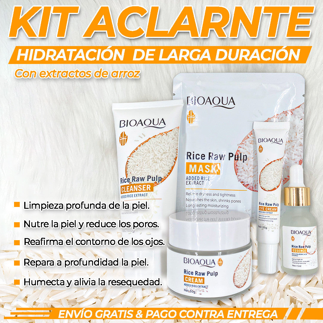 Nuevo Kit Aclarante Despigmentante de Arroz 5 en 1