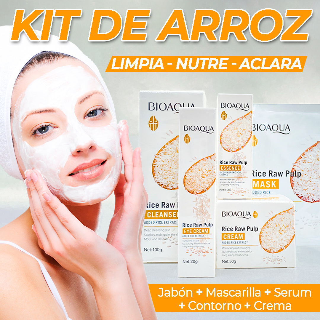 Nuevo Kit Aclarante Despigmentante de Arroz 5 en 1