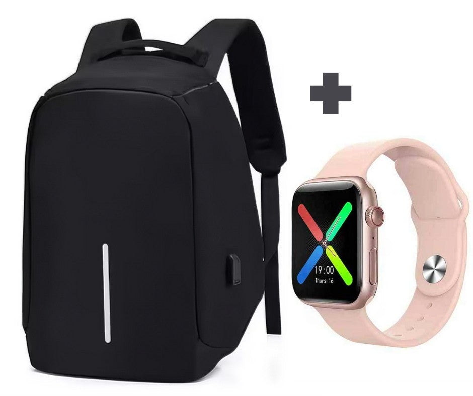 😎NUEVO COMBO SMARTWATCH T500 + MORRAL ANTIRROBO💯